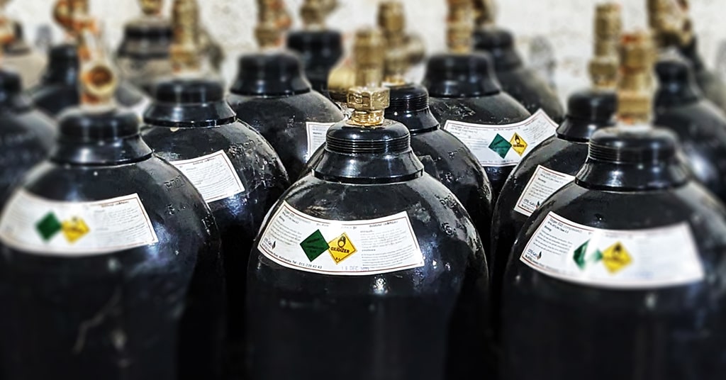 Industrial Oxygen cylinder for precision manufacturing excellence by O & T Enterprises.