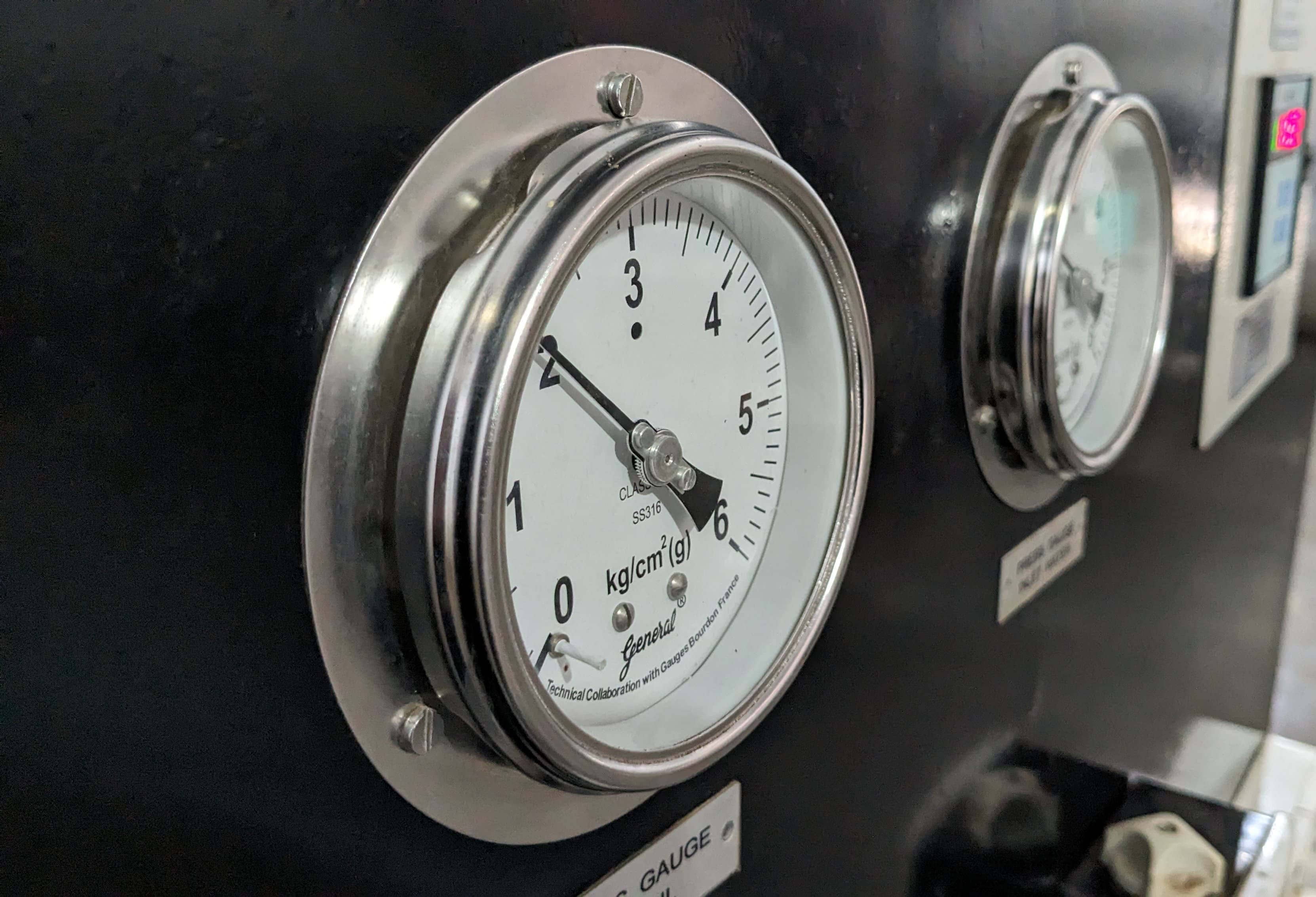Close-up of precision gas meters used by O & T Enterprises for expert guidance in precise and strategic gas applications.
